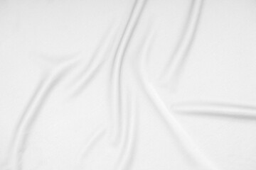 Wall Mural - Abstract soft waves of white silk fabric, satin, cloth surface, white fabric texture background.