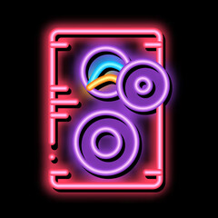 Sticker - Broken Dynamic neon light sign vector. Glowing bright icon Broken Dynamic sign. transparent symbol illustration