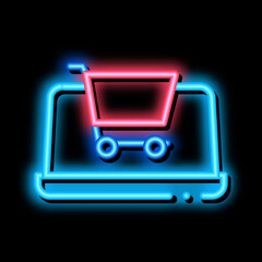 Aufkleber - Internet Shopping neon light sign vector. Glowing bright icon Internet Shopping sign. transparent symbol illustration