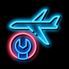 Poster - Calendar Plane neon light sign vector. Glowing bright icon Calendar Plane sign. transparent symbol illustration