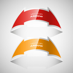 Aufkleber - Vector Arrow banners set. Direct shape. 3d Abstract Background. Business infographic presentation diagram. Section compare service. Up and down trend. Paper index. Exact pointer