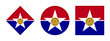 dallas flag icon set. isolated on white background	