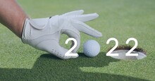 Composition Of 2022 Number With Golf Ball Placed On Golf Course