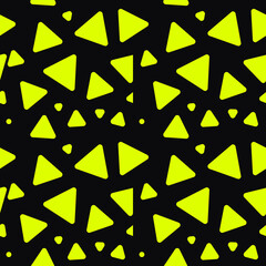 Poster - Yellow shapes vector wallpaper. Seamless triangle shapes make pattern.