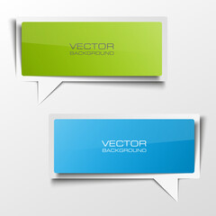 Colloquial cloud vector banner. The original form as two form, overlapping. The flat image. Advertising Design shape. Vector label tag.