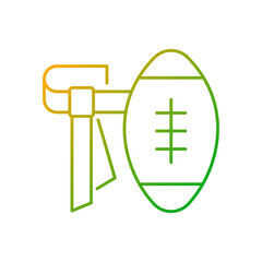 Poster - Flag football gradient linear vector icon. Removing flag from ball carrier during game. Physical safety. Thin line color symbols. Modern style pictogram. Vector isolated outline drawing