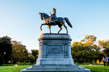 Wall Mural - Boston, Massachusetts.,USA, Boston Common George Washington monument at Massachusetts ,USA