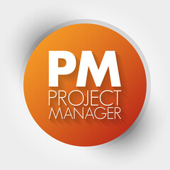 Poster - PM - Project Manager acronym, business concept background
