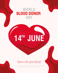 Poster - blood donor day heart