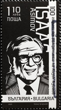 Science Fiction Writer Isaac Asimov On Postage Stamp