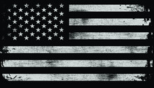 USA American Grunge Flag Set, White Isolated On Black Background, Vector Illustration.
