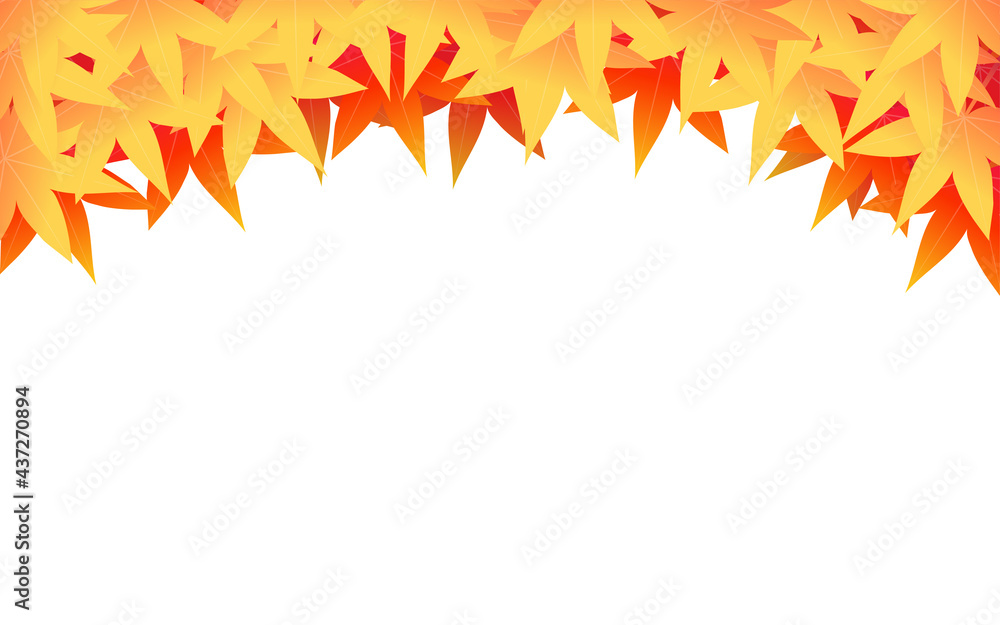 秋の紅葉のフレーム 和風背景素材 Wall Mural Wallpaper Murals Tkm