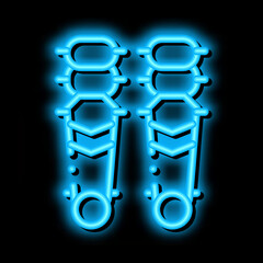 Canvas Print - Game Equipment neon light sign vector. Glowing bright icon Game Equipment isometric sign. transparent symbol illustration