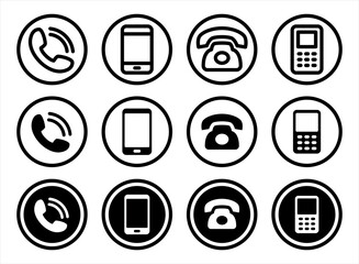 Poster - phone icon collection. call sign. vector.