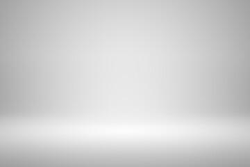 Poster - blank white gradient background with product display. empty studio with room floor or white backdrop