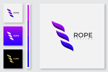 Poster - Creative Rope Logo and Icon Design Template