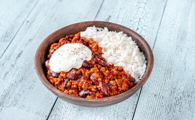 Wall Mural - Bowl of chili con carne