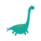 Fototapeta Dinusie - Cute dinosaur drawn as vector for kids fashion