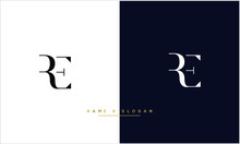 RE ,ER Abstract Letters Logo Monogram