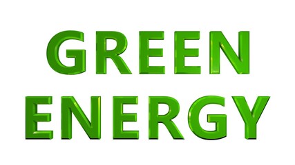 Poster - Green 3D glossy text 