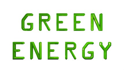 Poster - Green 3D glossy text 