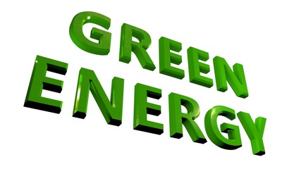 Poster - Green 3D glossy text 