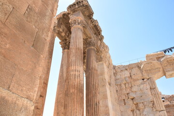 Wall Mural - Cluster of Ancient Roman Corinthian Columns in Baalbek, Lebanon