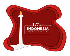 Wall Mural - Indonesia Independence Day Paper Wave Vector