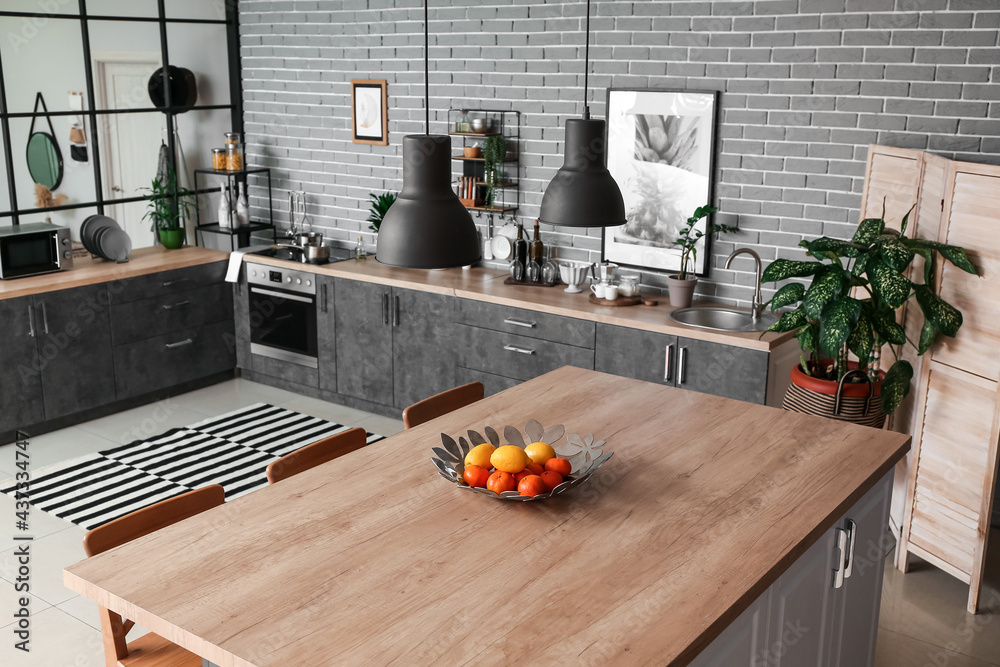 Stylish interior of modern kitchen