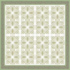 Poster -  Bandana Print, silk neck scarf or kerchief square pattern design style for print on fabric, vector illustration. 