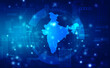 Digital India internet technology, India Map on technology abstract background