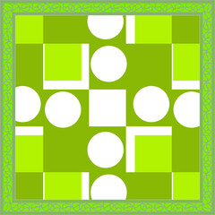 Poster -  Bandana Print, silk neck scarf or kerchief square pattern design style for print on fabric, vector illustration. 