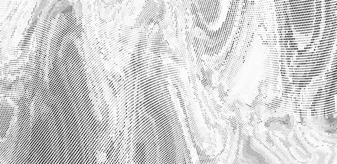 Wall Mural - Abstract monochrome wavy halftone pattern. Soft light spots	
