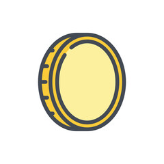 Poster - coin color line icon. coin payment vector outline colorful sign.
