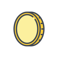 Poster - coin color line icon. coin payment vector outline colorful sign.