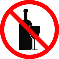 no alcohol sign icon vector