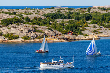 Sticker - Old passenger ships and sailboats in the Swedish archipelago