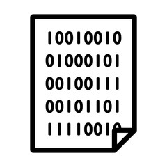 Canvas Print - Sheet With Binary Code Icon