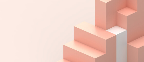 Aufkleber - Creative idea Concept and Puzzle game with Geometric shapes on yellow background. banner ,art work, website, digital -3d Rendering