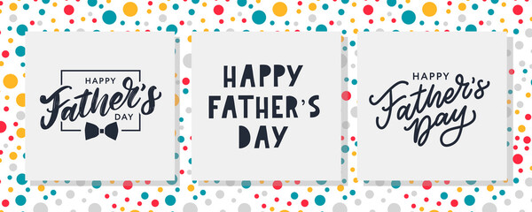 Poster - Happy father's day. Best Dad Ever Set Lettering. Banner Sale Brush text pattern vector