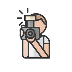 Wall Mural - Male photographer avatar. Profile user, person. People icon. Vector illustration