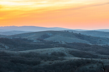Wall Mural - mountain sunset landscape
