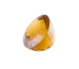 Sticker - Big citrine crystal isolated on a white background