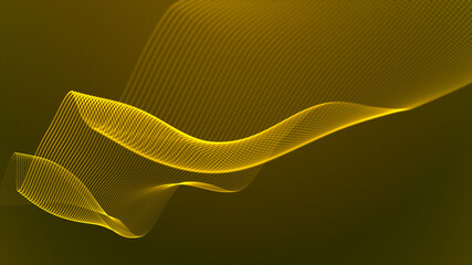 Leinwandbilder - Abstract digital background. Futuristic wave of dots and weave lines. Digital technology. 3d rendering.