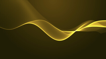 Leinwandbilder - Abstract digital background. Futuristic wave of dots and weave lines. Digital technology. 3d rendering.