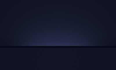 Poster - Long rectangular empty podium in dark room. 3d rendering