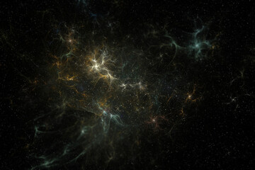abstract fractal wallpaper of a computer generated image. looking like a universe nebula full of sta