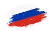 Patriotic of Russia flag in brush stroke effect on white background