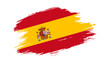 Patriotic of Spain flag in brush stroke effect on white background