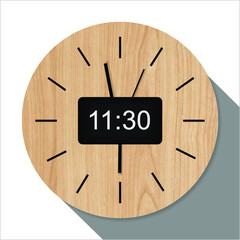 Wooden clock for decoration.